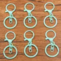 Mint green metal keychain lobster clasp DIY jewelry making accessories craft supply - Sky Blue