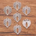 Silver alloy angel wing charms heart pendant DIY jewelry making crafts accessories. - Angel Wing / 12x15mm (0.5g) / Silver