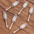 Antique Silver Color Screwdriver Charm Pendant DIY Zinc Alloy Tool Jewelry Accessory - No.8 Antique Silver - Screwdriver Style / 6*31mm