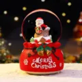 Weihnachtsschneekugel Tischdekoration mit Weihnachtsmann und Beleuchtung als Festgeschenk. - 2136 Weihnachtsmann Geschenk Halten / Groß 100# Innenrotation+Schnee+LED Licht+Musik