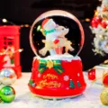 Weihnachtsschneekugel mit Schneemann und Rentier, leuchtende Deko für gemütliche Feiertage. - 2354 Schneemann / Mittel 80# LED Licht+Musik