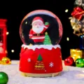 Weihnachts Weihnachtsmann Schneekugel LED Tischdeko Lichter Harz Wasserkugel Geschenk neu - Groß 100 Schnee+Licht+Musik / Stil Hand Hoch (389)