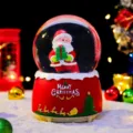 Weihnachtsschneekugel Weihnachtsmann Tischdekoration leuchtende Wasserkugel fur Madchen geschenk - Groß 100 Schnee+Licht+Musik / Stil Grünes Geschenk (388)