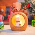 Weihnachten LED Nachtlicht Schneemann Rentiergeweih Ornament Tischdeko Festtagsgeschenk - Gelber Schneemann Nachtlicht Ornament (9018-26B) / Gelb