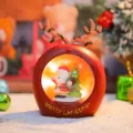 Weihnachten Weihnachtsmann leuchtende Schneekugel Ornament Rentiergeweih Tischdeko Geschenk - Roter Weihnachtsmann Leuchtendes Ornament (9018-26C) / Rot
