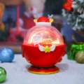 Weihnachten leuchtende Glaskugel Dekoration mit Weihnachtsmann Figur, süßer Feiertag Tischschmuck. - Weihnachtsmann Mit Schlitten Kristalllampe (983-4B) / Rot