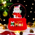 Kerst sneeuwbol kristallen bal tafeldecoratie gloeiend nachtlampje vakantiecadeau - 2040 Slee Sneeuwpop / Middel 80# LED Licht+Muziek