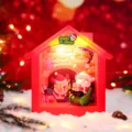 Weihnachten LED Haus Nachtlicht Dekoration Weihnachtsmann Desktop Ornament Festgeschenk - Liegender Weihnachtsmann Musiklampe (002) / Rot