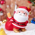 Père Noël en résine porte-stylo mignon boîte de rangement de bureau cadeau de vacances - Tirelire Baluchon Rouge (2109-9) / Tirelire Porte-Crayon
