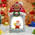 Weihnachten Harz Nachtlicht Dekoration mit süßem Bär und Weihnachtsmann Figuren für Fest. - Großes Weihnachtsmann Haus Licht (2109-2A) / L / Rot