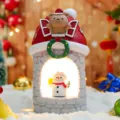 Weihnachtliche dekorative LED-Nachtlampe mit süßem Bär und Schneemann für Festgeschenke - Großes Schneemann Haus Licht (2109-2B) / L / bunt