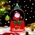 Weihnachten Schneekugel leuchtende Desktop Dekoration Weihnachtsmann Wasserball Geschenk - 2062 Stehende Mütze Rot / Groß 100 Schnee+Licht+Musik