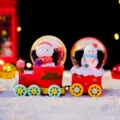 Bola de nieve de Navidad tren decoración de mesa con Papá Noel y lindo muñeco para regalo. - 4.5cm Mini (Juego de 2) / Juego de Tren Pequeño de Navidad (6716)