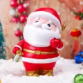Weihnachtsmann Tischdekoration Figur, süße Weihnachtsdeko Geschenk für Schlafzimmer Party. - Stehender Weihnachtsmann Blaue Geschenkbox (2109-7) / Blau