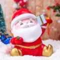 Weihnachtsmann Weihnachtsfigur sitzende Ornament Tischdekoration Urlaubsgeschenk Variante - Sitzender Weihnachtsmann Blaue Geschenkbox (2109-8) / Blau
