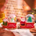 Weihnachtsmann Schneekugel Nachtlicht Harz Schlitten Ornament Festliches Geschenk - Stil 6718 (Schlitten-Stil) / 45# Mini-Kristallkugel