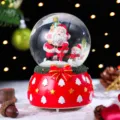 Christmas snow globe with Santa Claus and snowman, glowing desktop ornament holiday gift. - Medium 80# LED Light+Music / 2051 Back Gifts