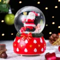 Christmas Snow Globe Variant Santa Claus Figurine Red Tree Ornament Snow Globe Gift - Large 100 Snow+Light+Music / 2051 Holding Gifts