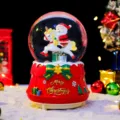 Weihnachtsschneekugel Spieluhr mit Weihnachtsmann und Einhorn, leuchtende Festtagsdeko. - Mittel 80# LED Licht+Musik / 2354 Weihnachtsmann-Stil