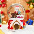 Palla di neve musicale luminosa di Natale con babbo natale regalo variante articolo. - Stile Babbo Natale Regalo (2206) / Medio 80# LED Luce+Musica