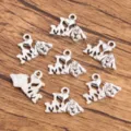 Silver metal dog love letter DIY jewelry pendants charms accessories for handmade crafts. - Style 13 Heart Dog Head Charm