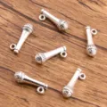 Silver microphone alloy charms, DIY jewelry making pendant accessories for handmade crafts. - Microphone Style (No.18) / 7x21mm (2g)