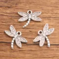 Breloques libellule argentée pendentif en alliage accessoires bijoux DIY bracelet collier - Style Libellule (#7) / 15x18mm