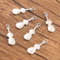 Silver violin alloy jewelry charms pendants DIY craft accessories set for crafting - Mini Violin Style (No.21) / 7x23mm (0.6g)