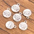 Silver lotus flower metal charm pendants for DIY jewelry making and crafting accessories. - Style 12 Lotus Pendant (12) / 1 Piece (13x16mm) / Antique Silver