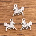 Breloques pendentifs cheval en alliage argenté pour la fabrication de bijoux DIY bracelets. - Style Cheval au Galop (#11) / 14x16mm