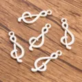Silver treble clef music note charms alloy DIY jewelry accessories pendant making supplies - Treble Clef Pendant (No.25) / 11X27mm (1.1g)