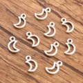 Silver hollow crescent moon charms alloy DIY jewelry pendant accessories set for handmade crafts - Style 16 Moon / 6*11mm (0.2g/pc)