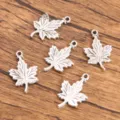 Silver maple leaf alloy charms pendants jewelry making accessories set of five items - Style 16 Maple Leaf Pendant (16) / 1 Piece/Pack (15x23mm) / Antique Silver