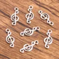 Silver treble clef music note charms alloy DIY jewelry making pendants bulk supply - Treble Clef Pendant (No.26) / 8X20mm (0.4g)