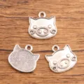 Breloques visage de cochon mignon en alliage d'argent, pendentifs bijoux DIY animaux. - Style Cochon (#16) / 18x18mm