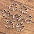 Zinc alloy silver plant leaf charms pendants for DIY jewelry making handmade crafts supply. - No. 18 Leaf Pendant (3EF) / 1 Piece (15x19mm) / Antique Silver