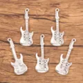 Guitar charms alloy metal pendants for DIY jewelry making crafts music theme collection. - Guitar Pendant (No.27) / 13X37mm (2.7g)