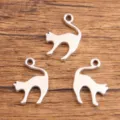Pendentifs chat en alliage argenté accessoires de bijoux DIY pour collier bracelet artisanat. - Style Chat (#19) / 13x19mm