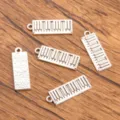 Silver piano keyboard charms alloy music pendants DIY jewelry making accessories set of 6 pieces - No. 29 Piano Keyboard Charm / 10x30mm (2.9g) / Antique Silver