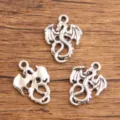 Pendentif dragon en alliage accessoire bijoux DIY rétro argent métal dragon charms 3pcs - Style Dragon (25) / 16x21mm / Argent antique