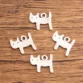 Pendentifs chat en alliage argenté mignon animal DIY bijoux accessoires petits lots. - Style Chat Dessin Animé (26) / 12x14mm / Argent antique