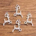 Breloques en métal cerf argenté pour fabrication de bijoux DIY, accessoires d'animaux. - Style Cerf (28) / 14x20mm / Argent antique