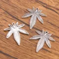 Zinc alloy silver leaf charms pendants for DIY jewelry making, necklace bracelet accessories. - Plant Leaf Pendant (29) / 1 Piece/Pack (22X25mm) / Antique Silver