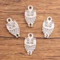 Variante de charms hibou en métal argenté, pendentif bijoux DIY accessoires pour artisanat. - Style Hibou (29) / 21x18mm