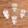 Ensemble de pendentifs en métal hibou argenté, breloques en alliage pour accessoires bijoux. - Style Hibou (30) / 11x20mm