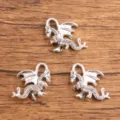 Pendentif dragon argenté en métal accessoires pour bijoux DIY fabrication variante style - Style Dragon (32) / 16x20mm