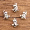 Pendentifs Dinosaures Argentés en Alliage DIY Accessoires de Bijoux Mignons Animaux - Style Dinosaure (33) / 11x16mm