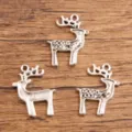 Pendentifs charms en alliage de cerf argenté vintage pour fabrication de bijoux faits main. - Style Cerf (35) / 18x23mm