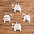 Pendentifs éléphant en argent alliage accessoires de fabrication de bijoux DIY artisanat - Style Éléphant (#40) / 14x15mm