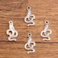 Pendentif serpent argenté alliage animal bijoux accessoires fabrication 4pcs lot - Style Cobra (#41) / 9x18mm